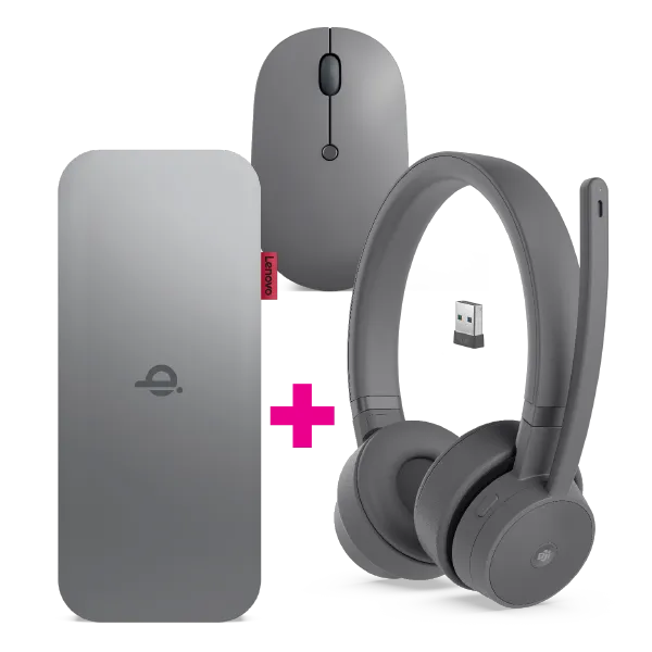 LENOVO GO WIRED ANC HEADSET + WIRELESS MOBILE POWER BANK + WIRELESS MOUSE BUNDLE