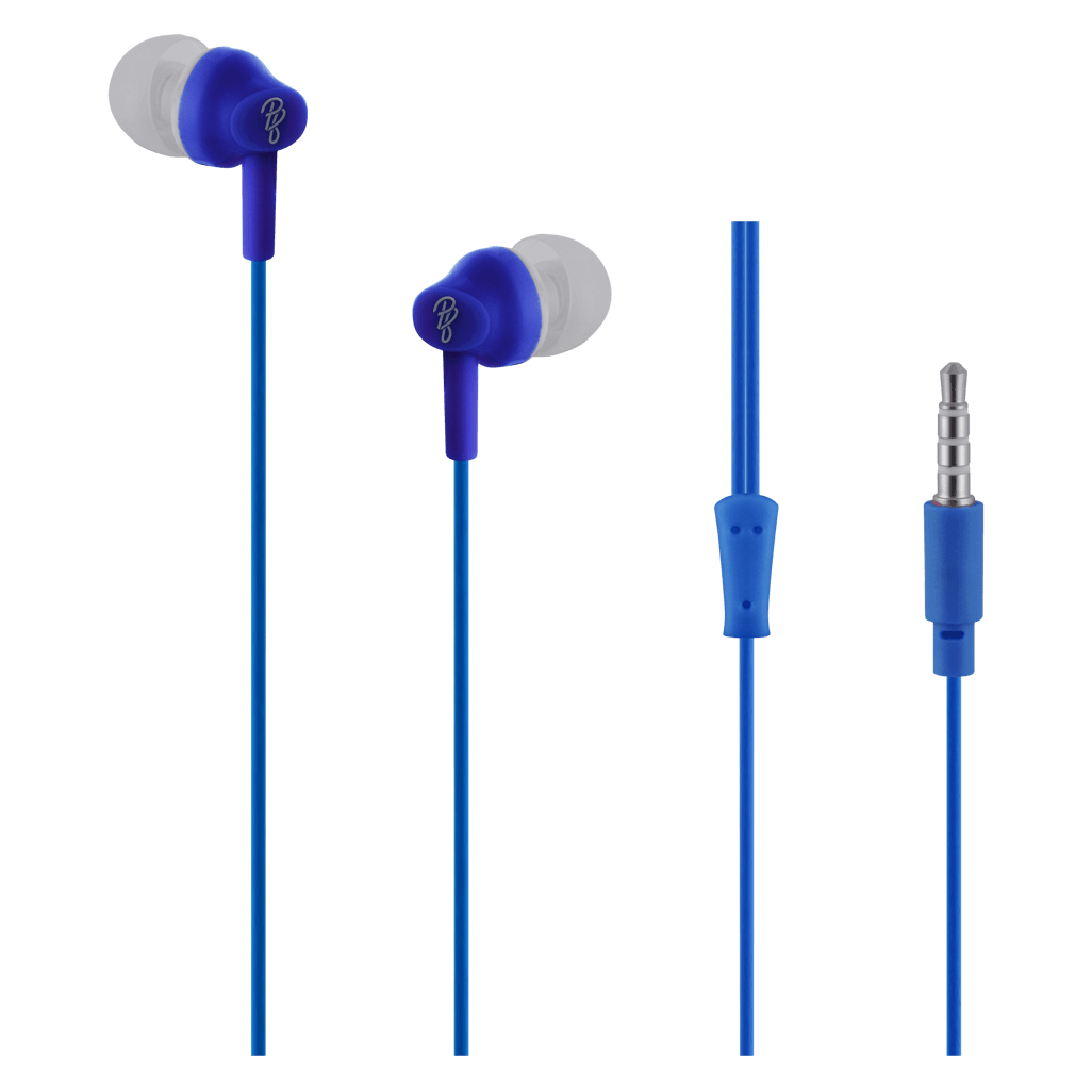 Pro Bass Genesis series Packaged Aux earphone No Microphone- Royal Blue