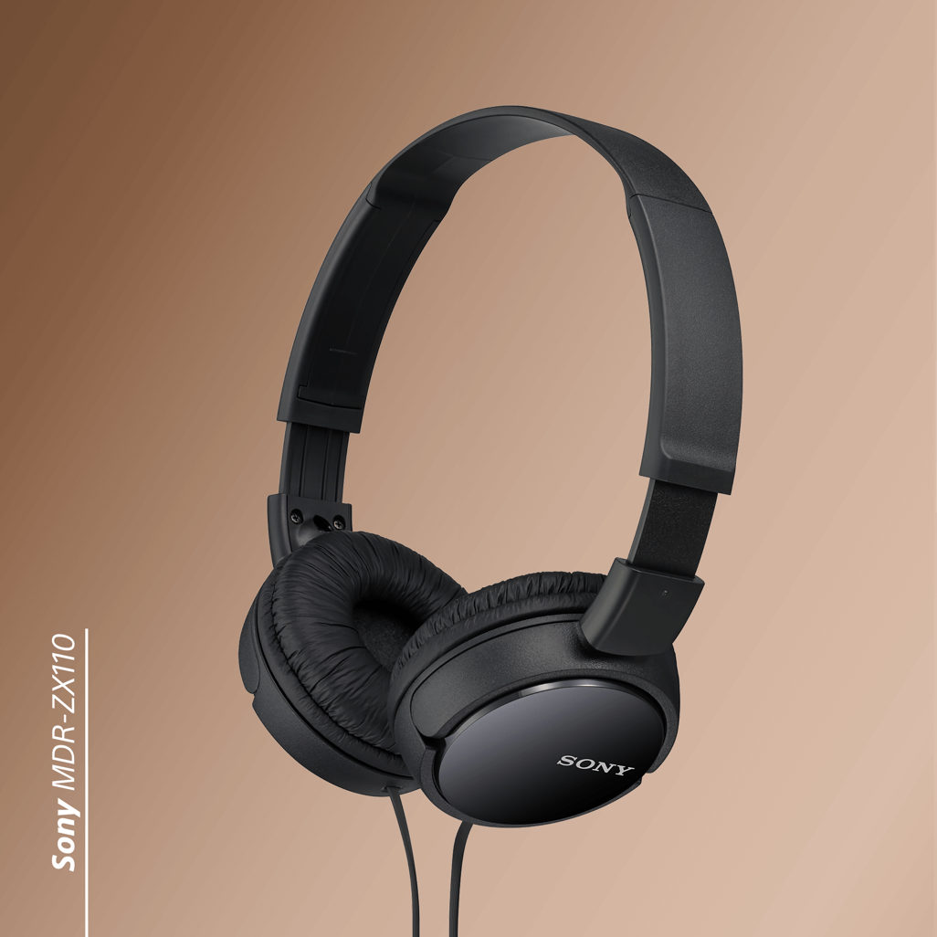 Sony MDR-ZX110 (Black) Headphones Earphone Foldable