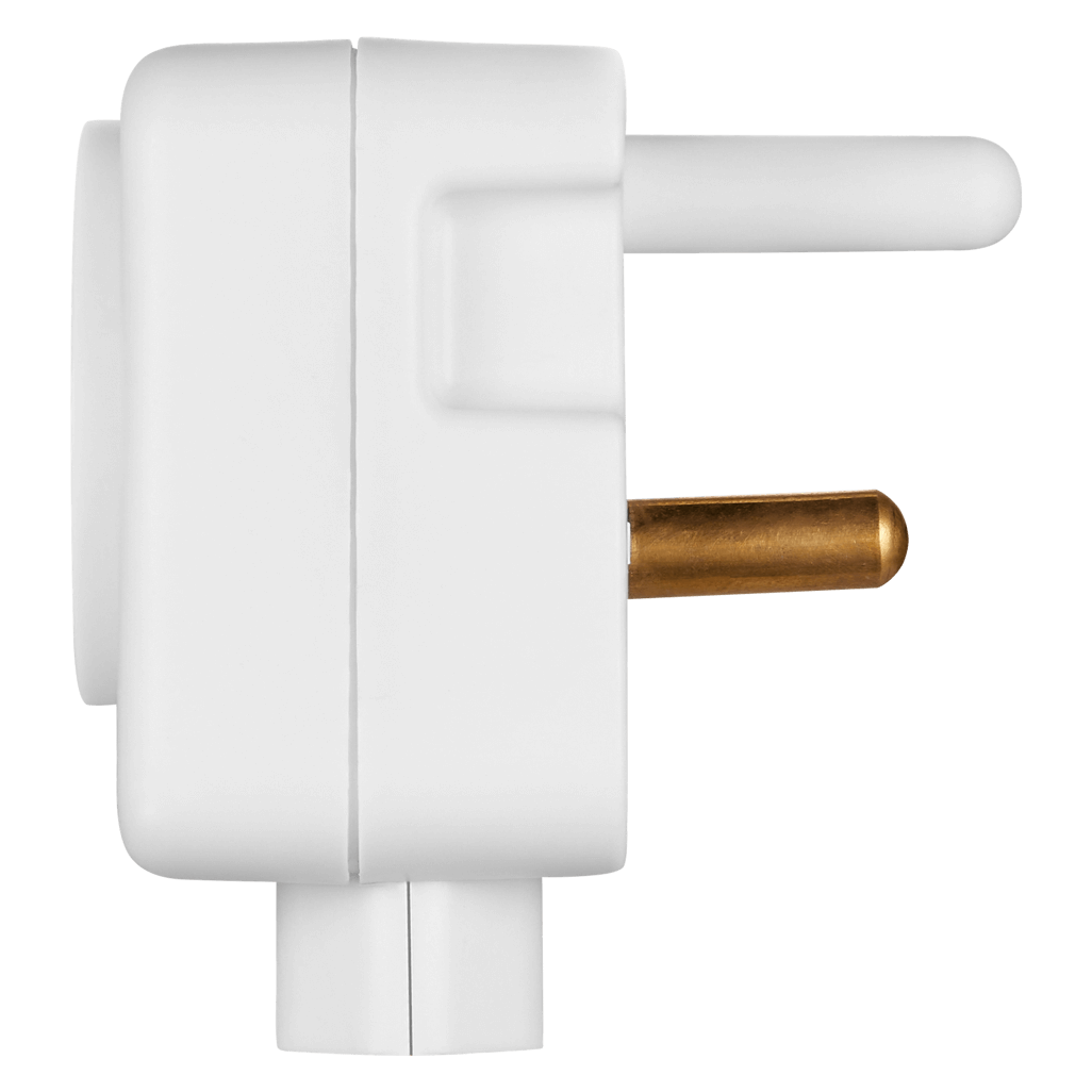 SWITCHED 2 Way Schuko Adaptor top and bottom loader- White