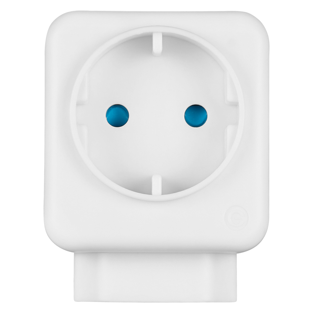 SWITCHED 2 Way Schuko Adaptor top and bottom loader- White