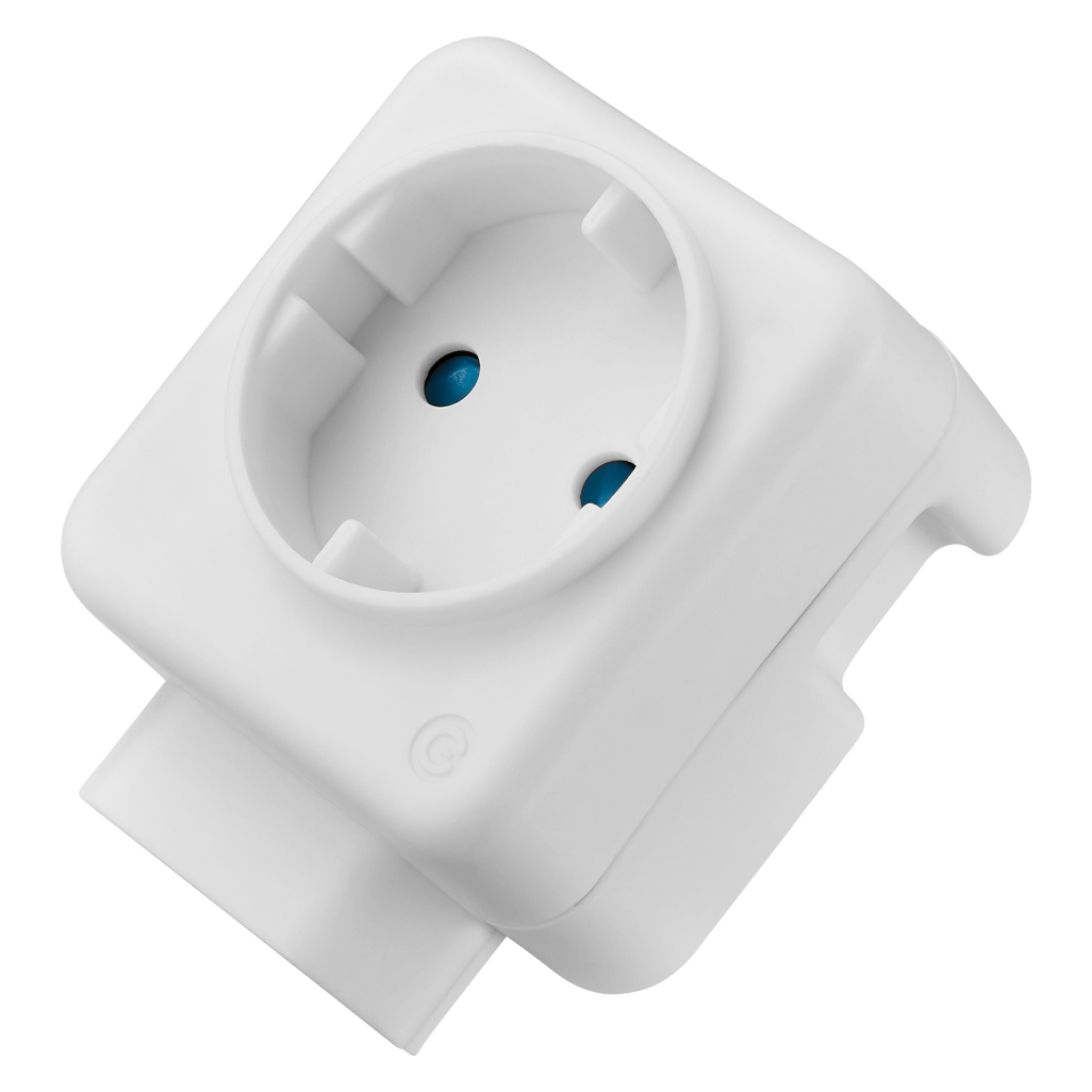 SWITCHED 2 Way Schuko Adaptor top and bottom loader- White