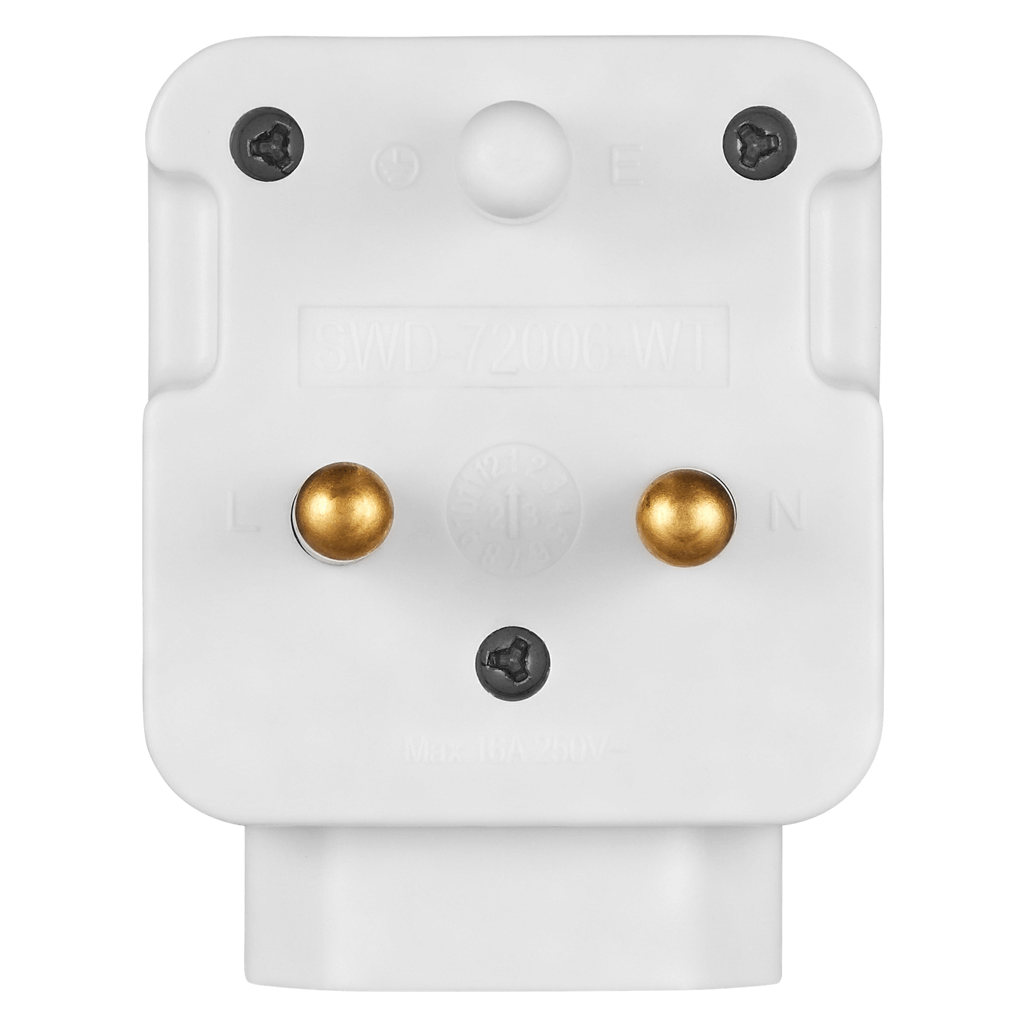 SWITCHED 2 Way Schuko Adaptor top and bottom loader- White