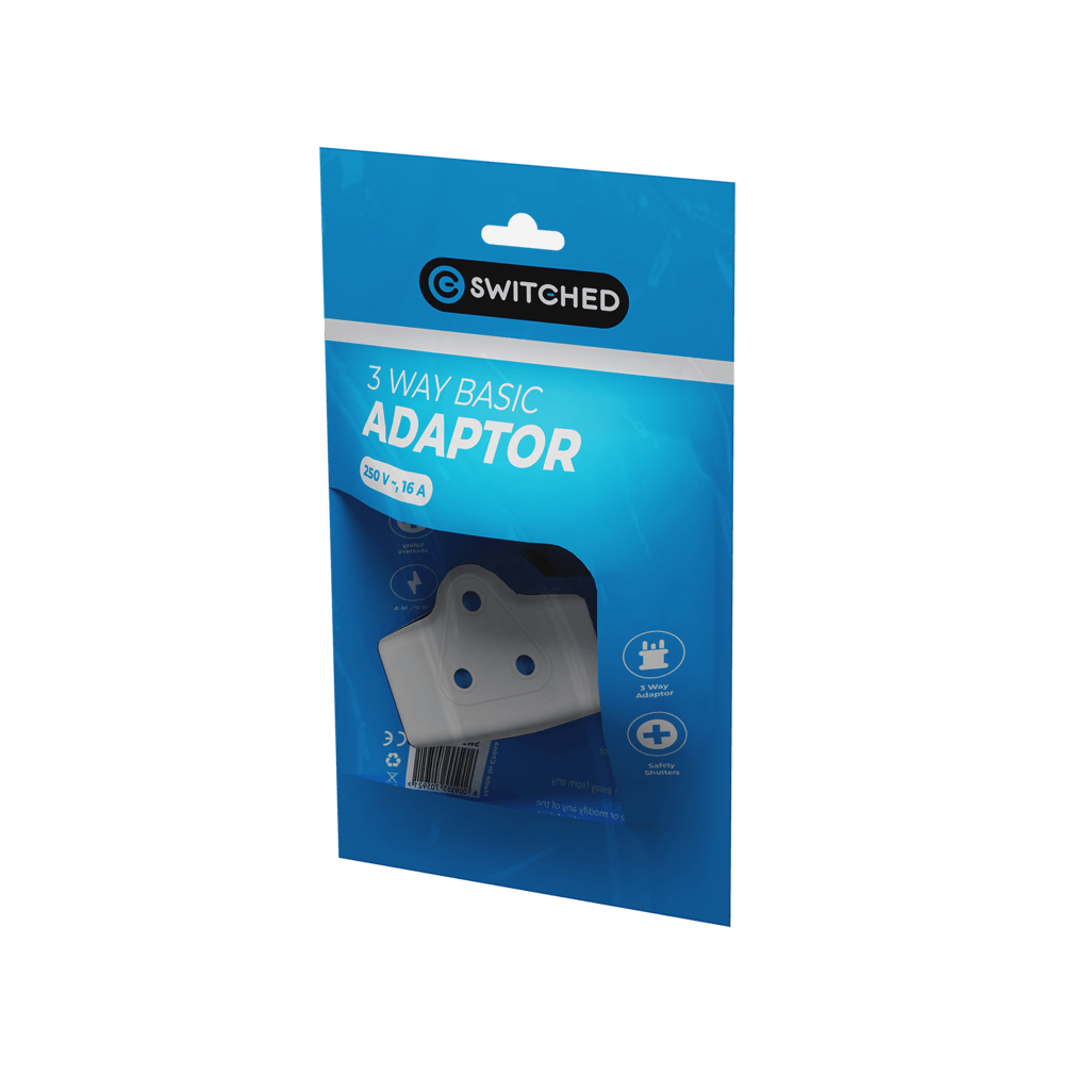 SWITCHED 3 Way Adaptor - White