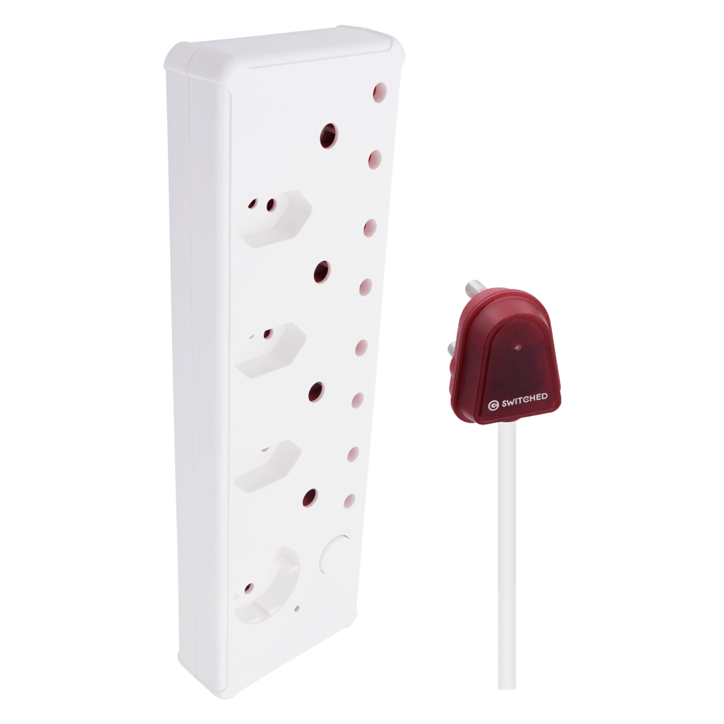 SWITCHED 8-way High Surge Multiplug 0.5m - White