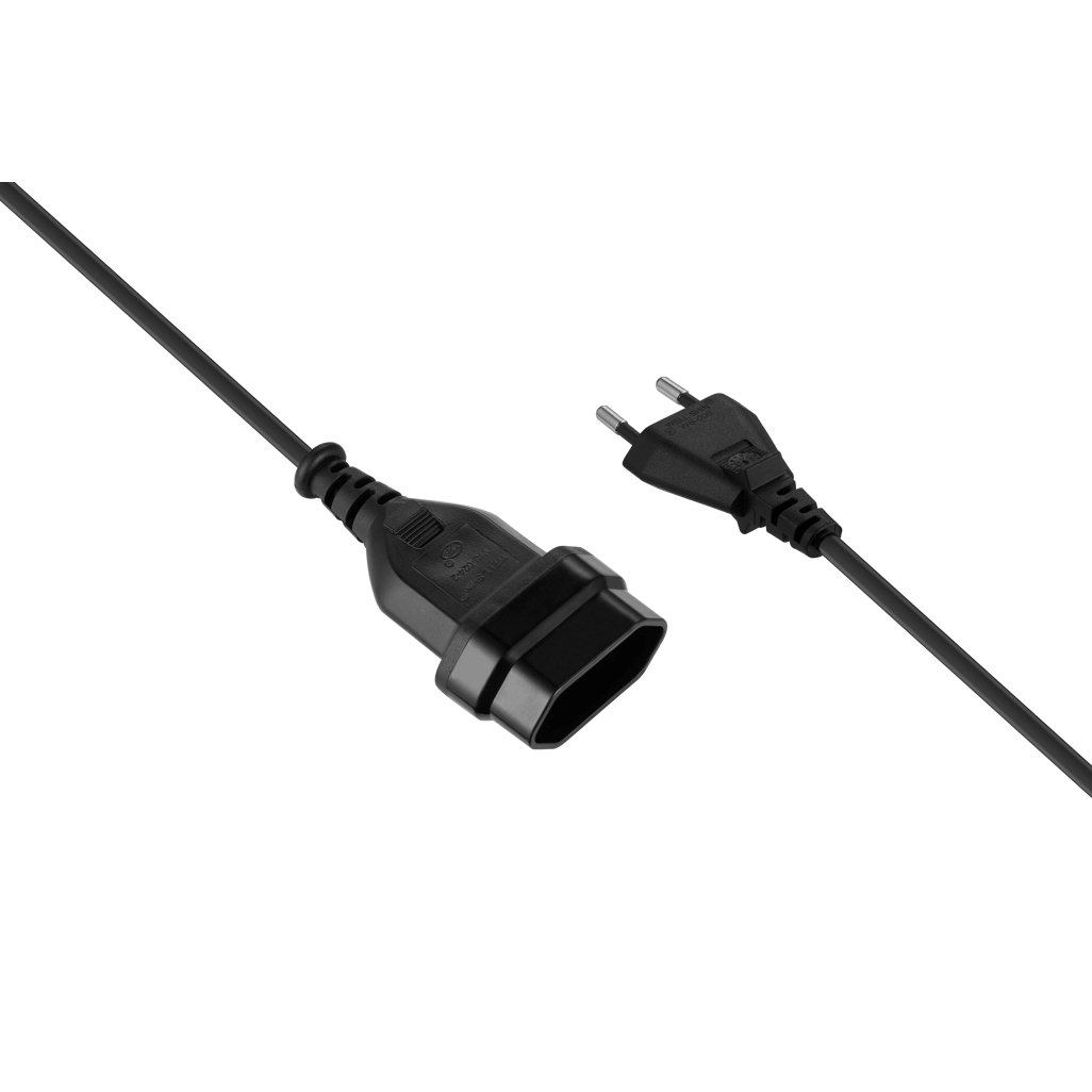 SWITCHED Easy Cable Extender 2Pin Euro to 2Pin Euro Socket 2M - Black