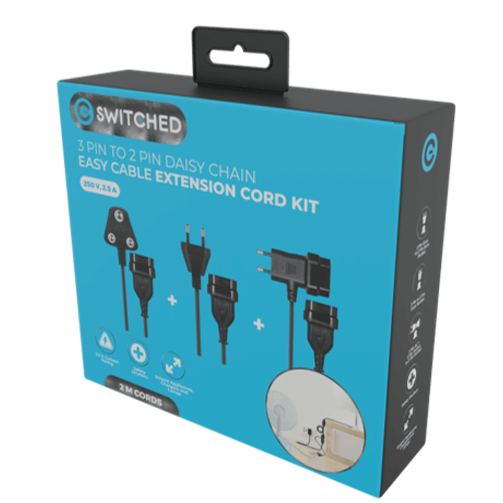 SWITCHED Easy Cable Extender Daisy Chain Kit 6M Total - Black