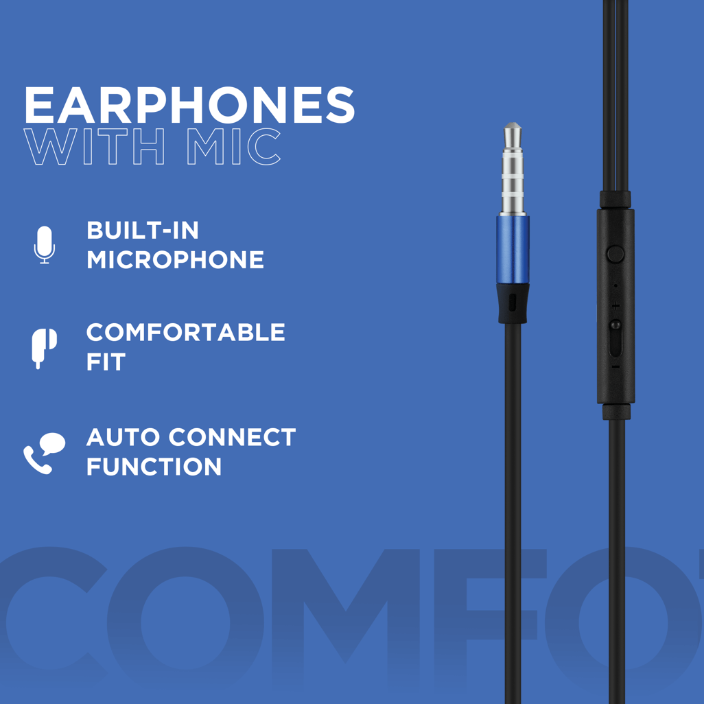 Volkano Alloy series metal earphone - Blue