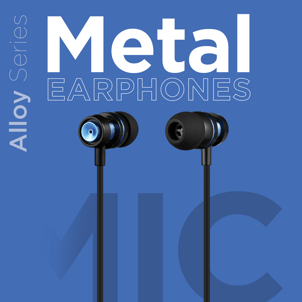 Volkano Alloy series metal earphone - Blue