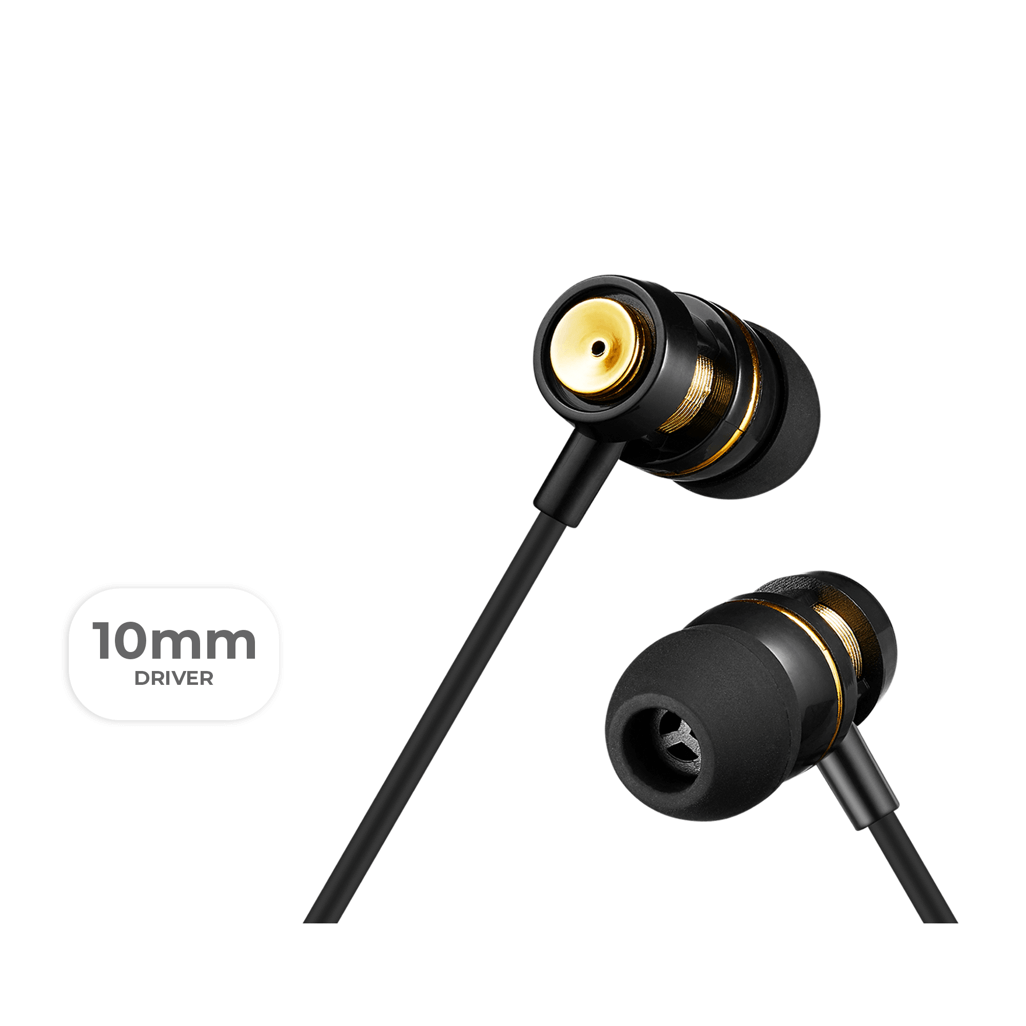 Volkano Alloy series metal earphone - Gold