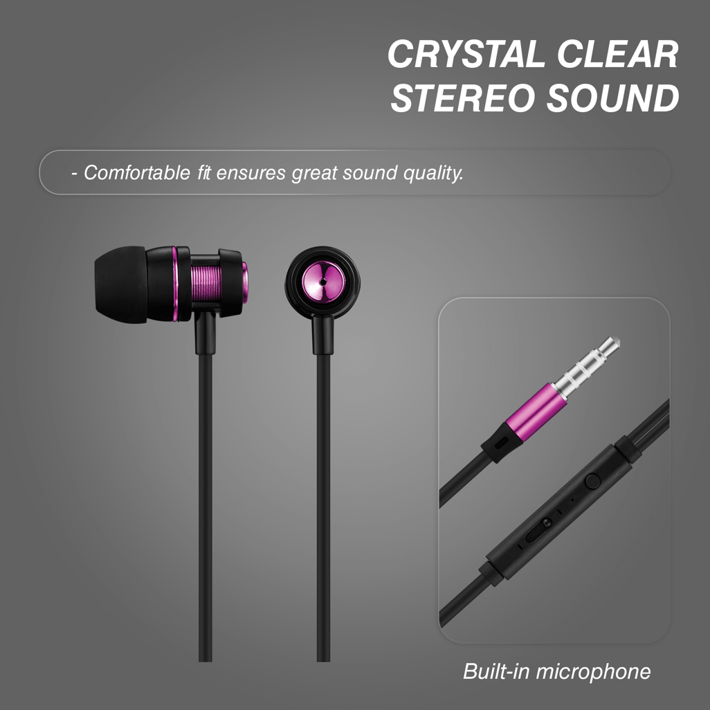 Volkano Alloy series metal earphone - Purple