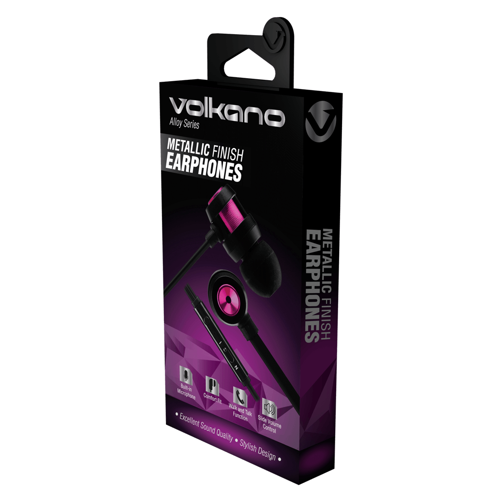Volkano Alloy series metal earphone - Purple