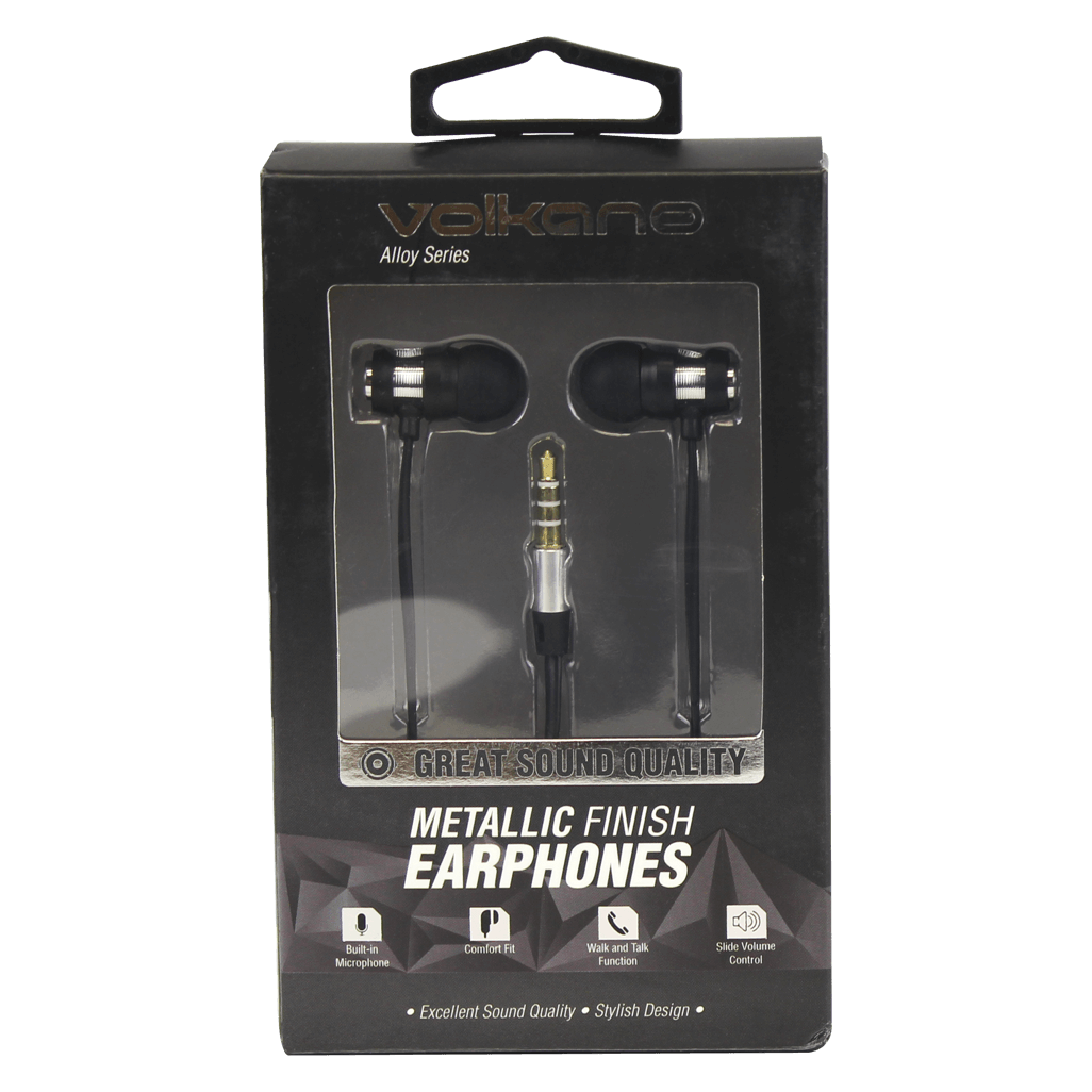 Volkano Alloy series metal earphone - Silver
