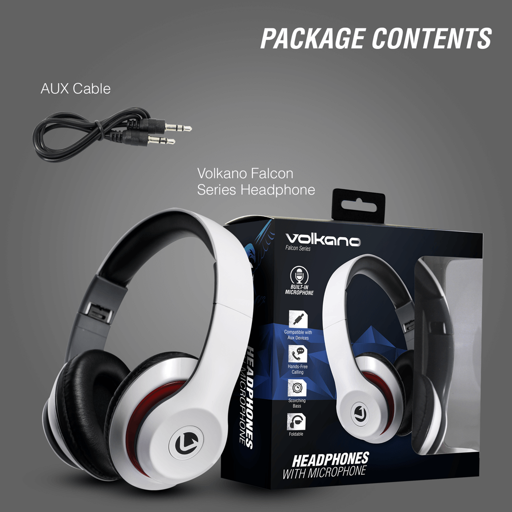 Volkano Falcon series Headphones wmic WHITE
