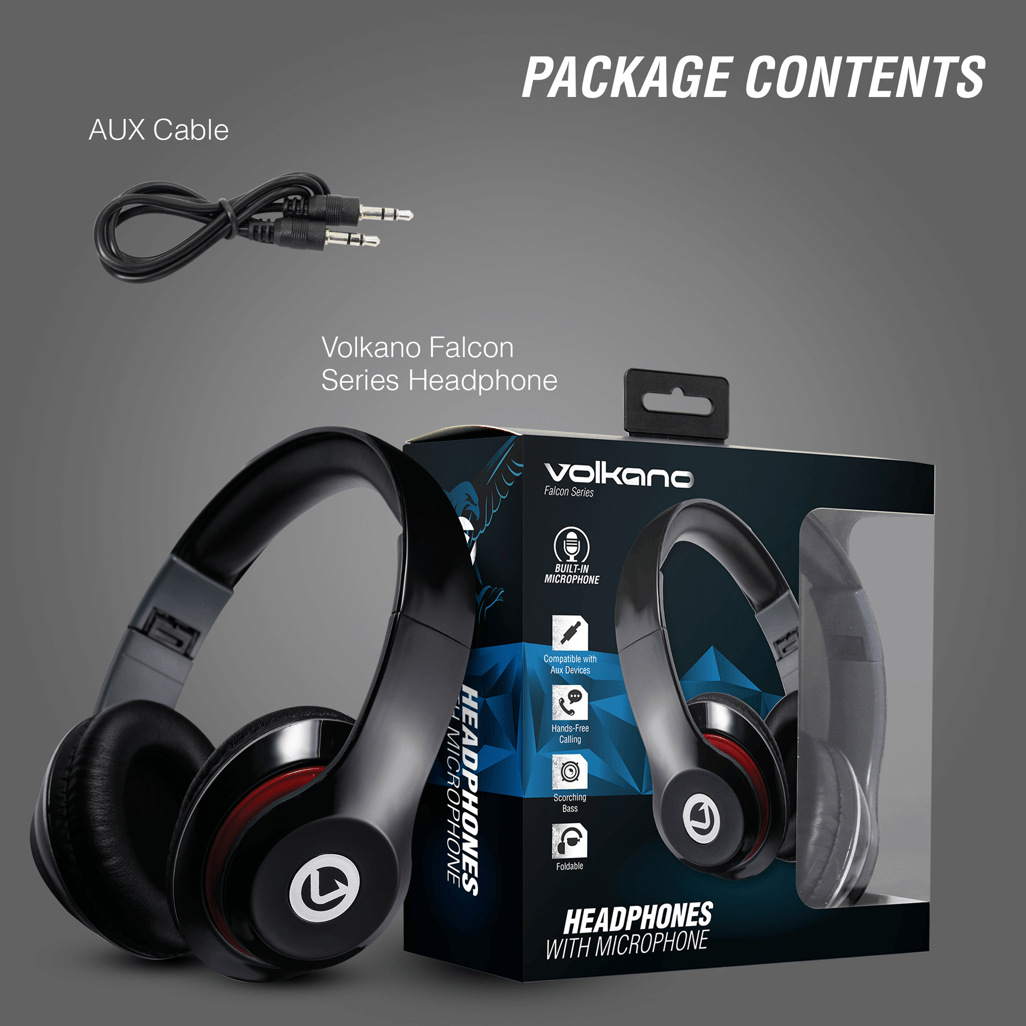 Volkano Falcon series Headphones wmic Black