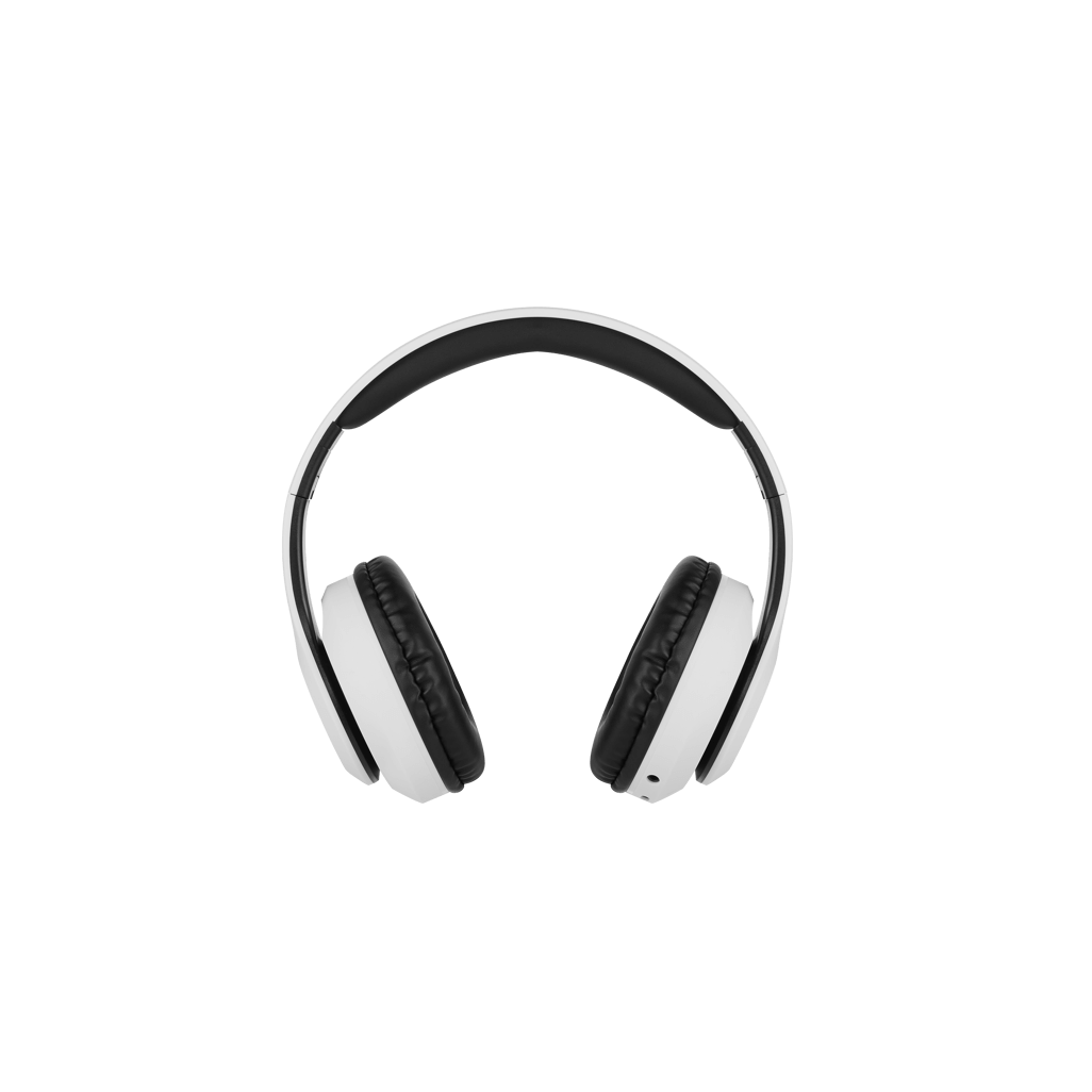 Volkano Impulse Series Bluetooth Headphones in white with black padding, ideal for organic music enjoyment.