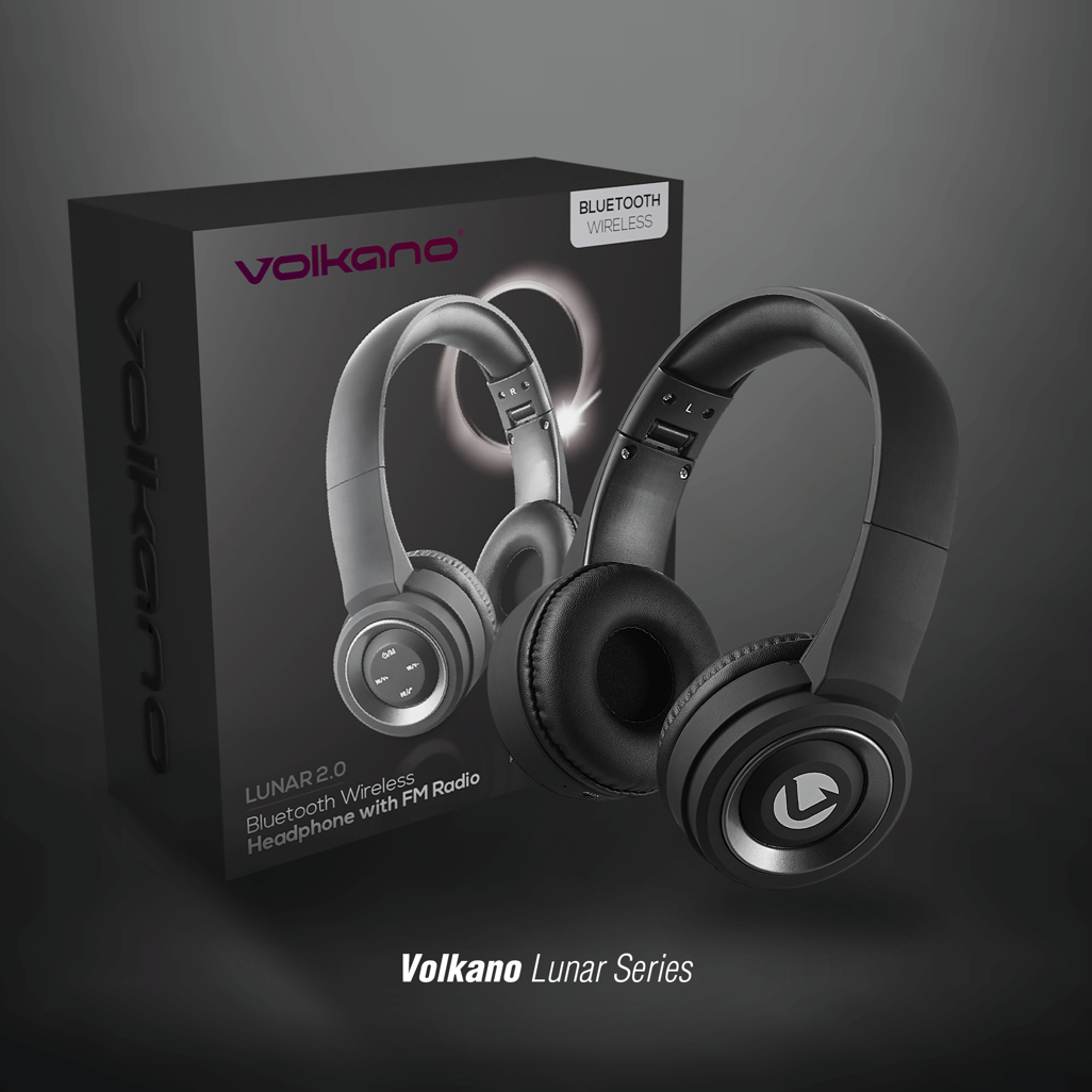 Volkano Lunar 2.0 Series Bluetooth headphones - BlackSilver
