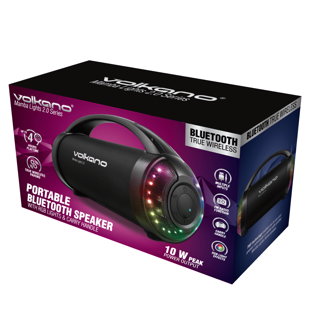 Volkano Mamba Lights 2.0 Series Bluetooth Speaker with RGB Light