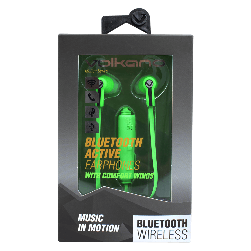 Volkano Motion Bluetooth Earphones GreenBlack