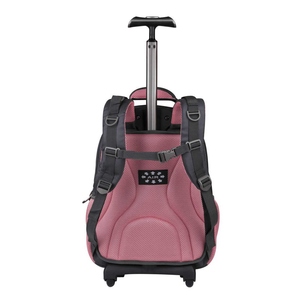 Volkano Orthopaedic Trolley Backpack 35L - Dark Grey/ Pink