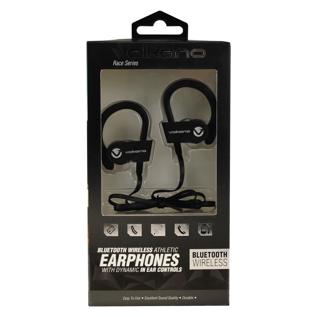 Volkano Race series Bluetooth Sport earhook earphones - black