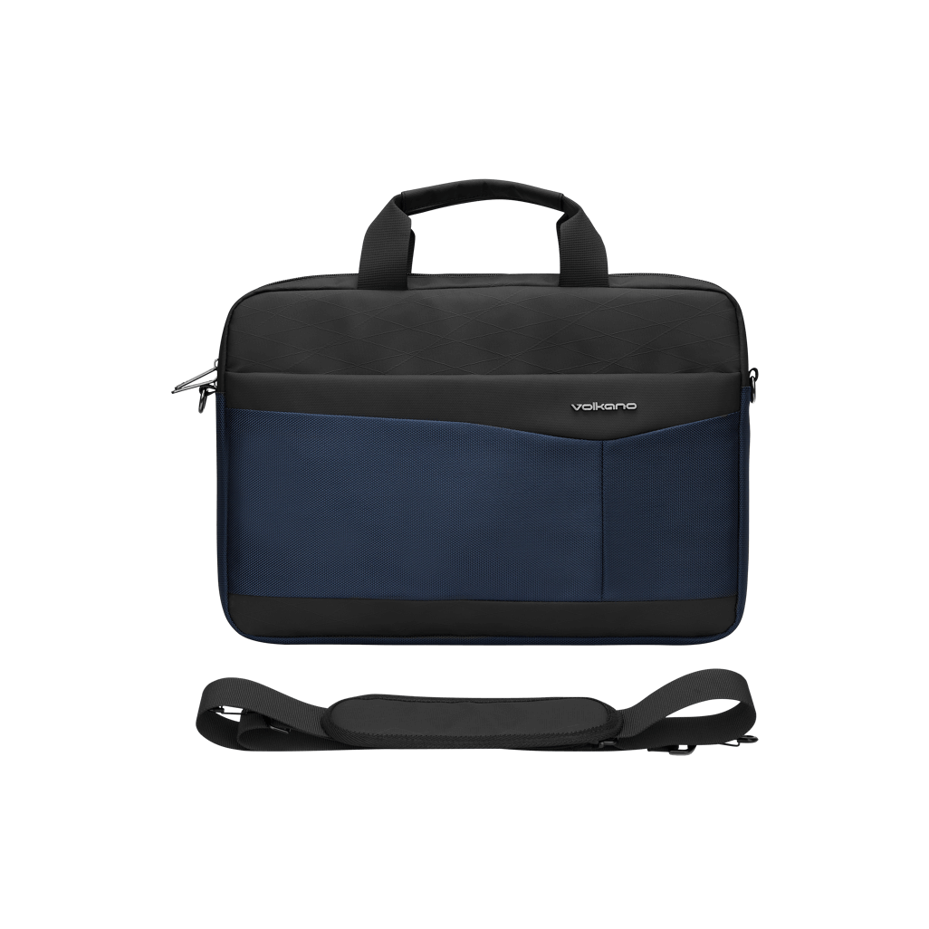 Volkano Seismic 15.6 inch Laptop Shoulder Bag Blk/Nvy