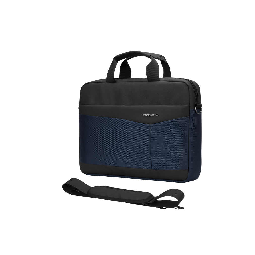 Volkano Seismic 15.6 inch Laptop Shoulder Bag Blk/Nvy