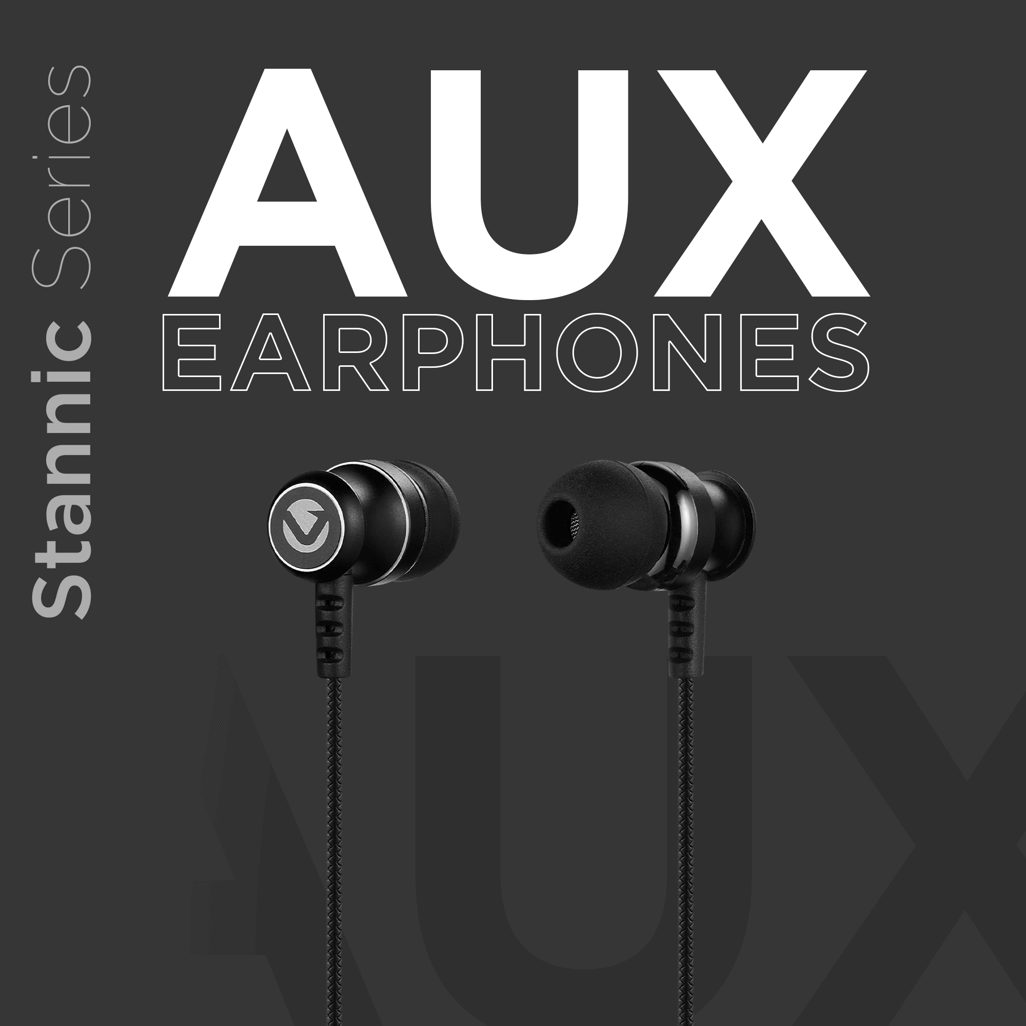 Volkano Earphones with Mic - STANNIC SERIES - Black