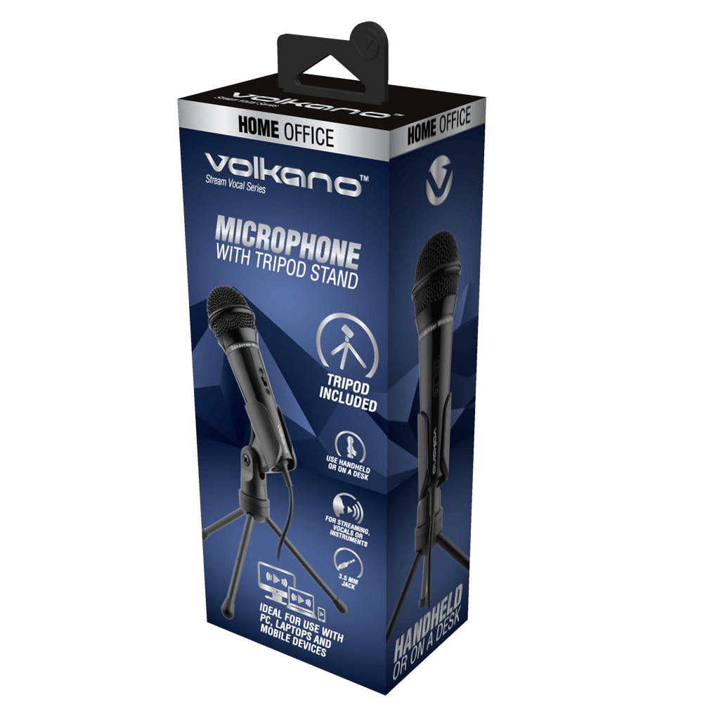 Volkano Stream Vocal Microphone with tripod, Aux