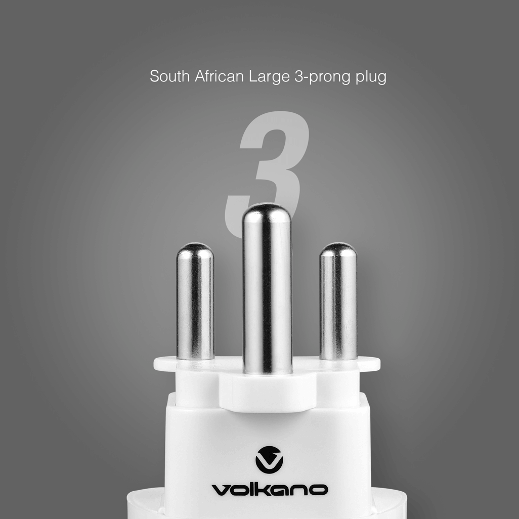 Volkano Traveller SA series travel plug UK/other socket to 15A SA plug
