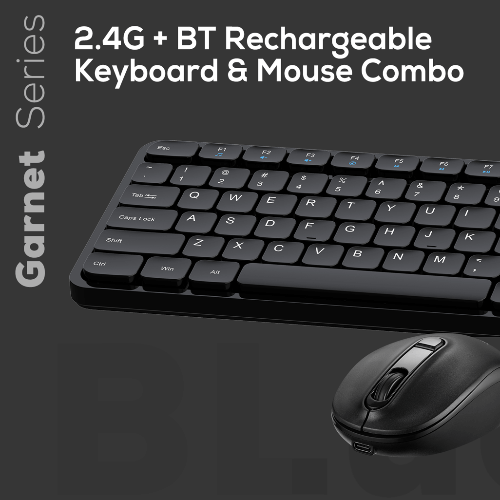 VolkanoX Garnet Bluetooth Wireless Keyboard and Mouse combo - Black