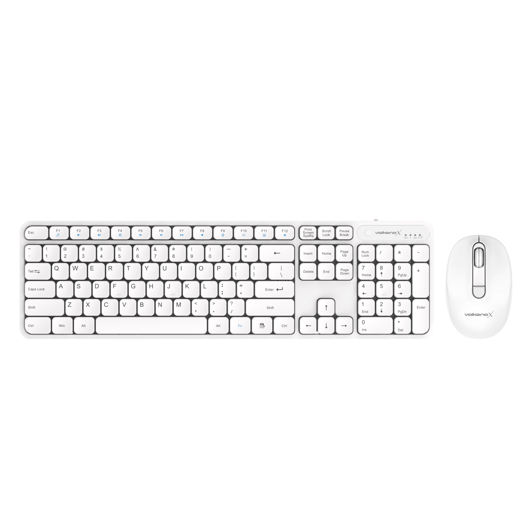VolkanoX Garnet Bluetooth Wireless Keyboard and Mouse combo - White
