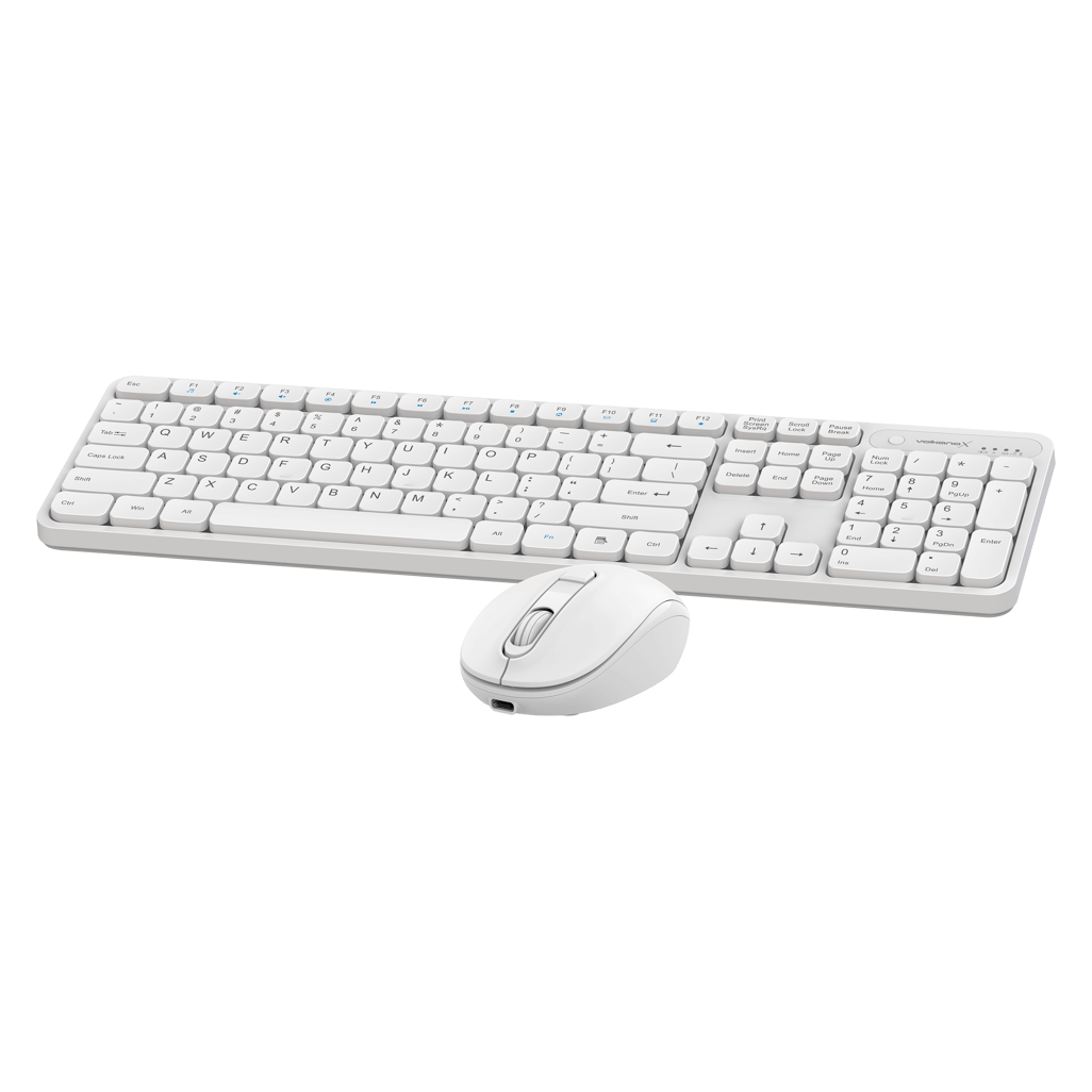 VolkanoX Garnet Bluetooth Wireless Keyboard and Mouse combo - White