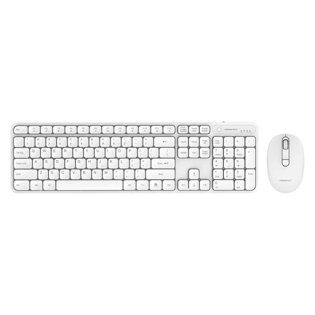 VolkanoX Garnet Bluetooth Wireless Keyboard and Mouse combo - White