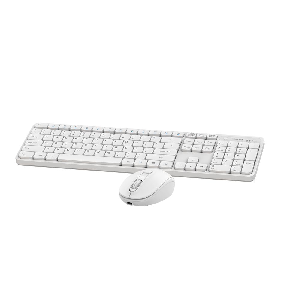 VolkanoX Garnet Bluetooth Wireless Keyboard and Mouse combo - White