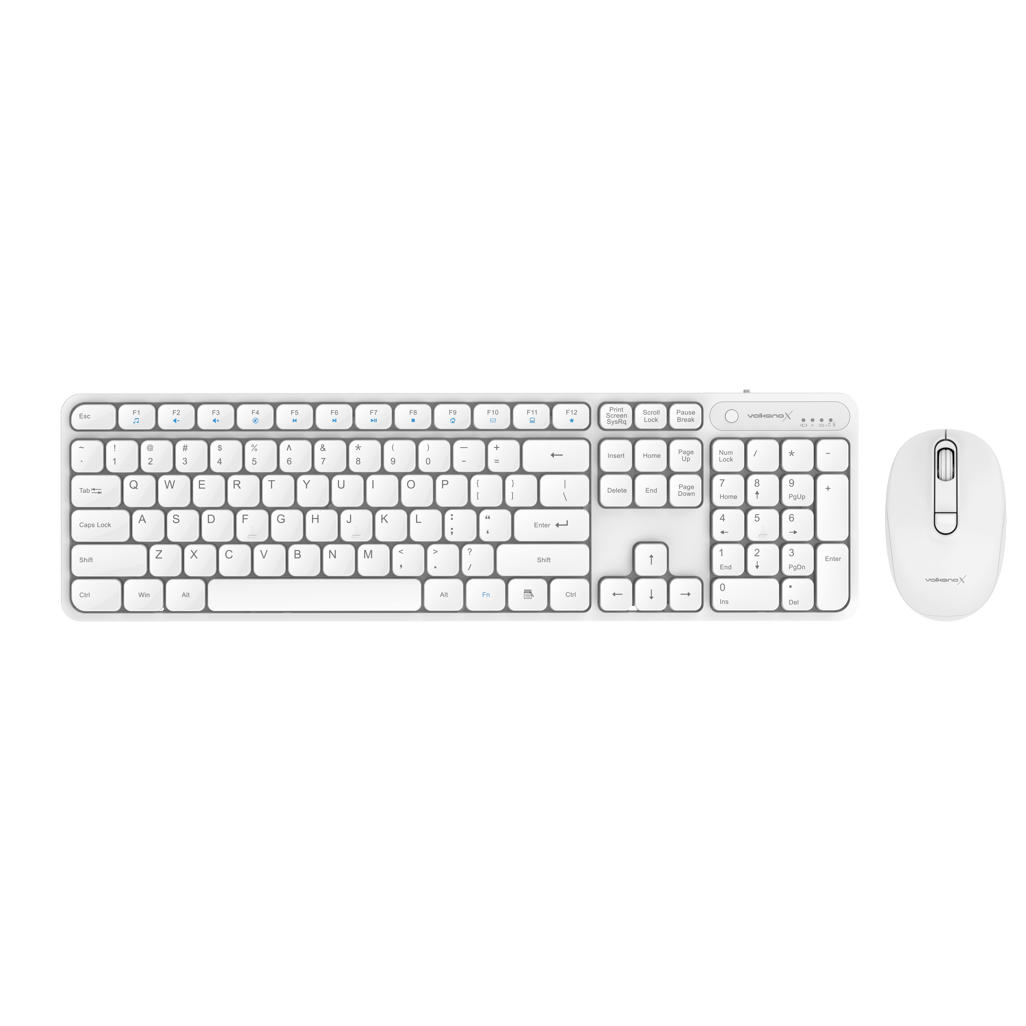 VolkanoX Garnet Bluetooth Wireless Keyboard and Mouse combo - White
