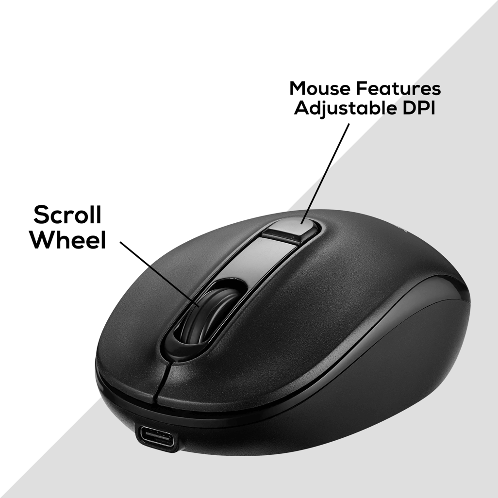 VolkanoX Garnet Bluetooth Wireless Keyboard and Mouse combo - Black