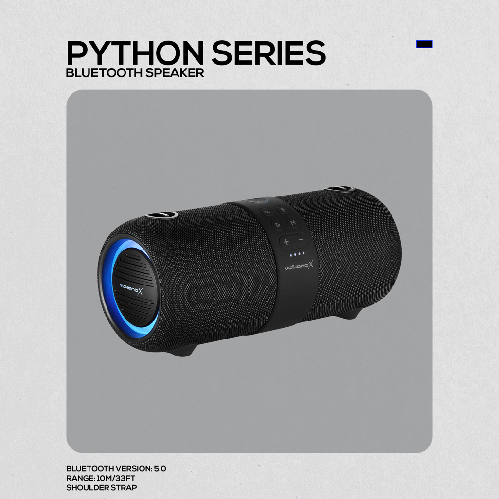 VolkanoX Python Series Bluetooth Speaker - Black