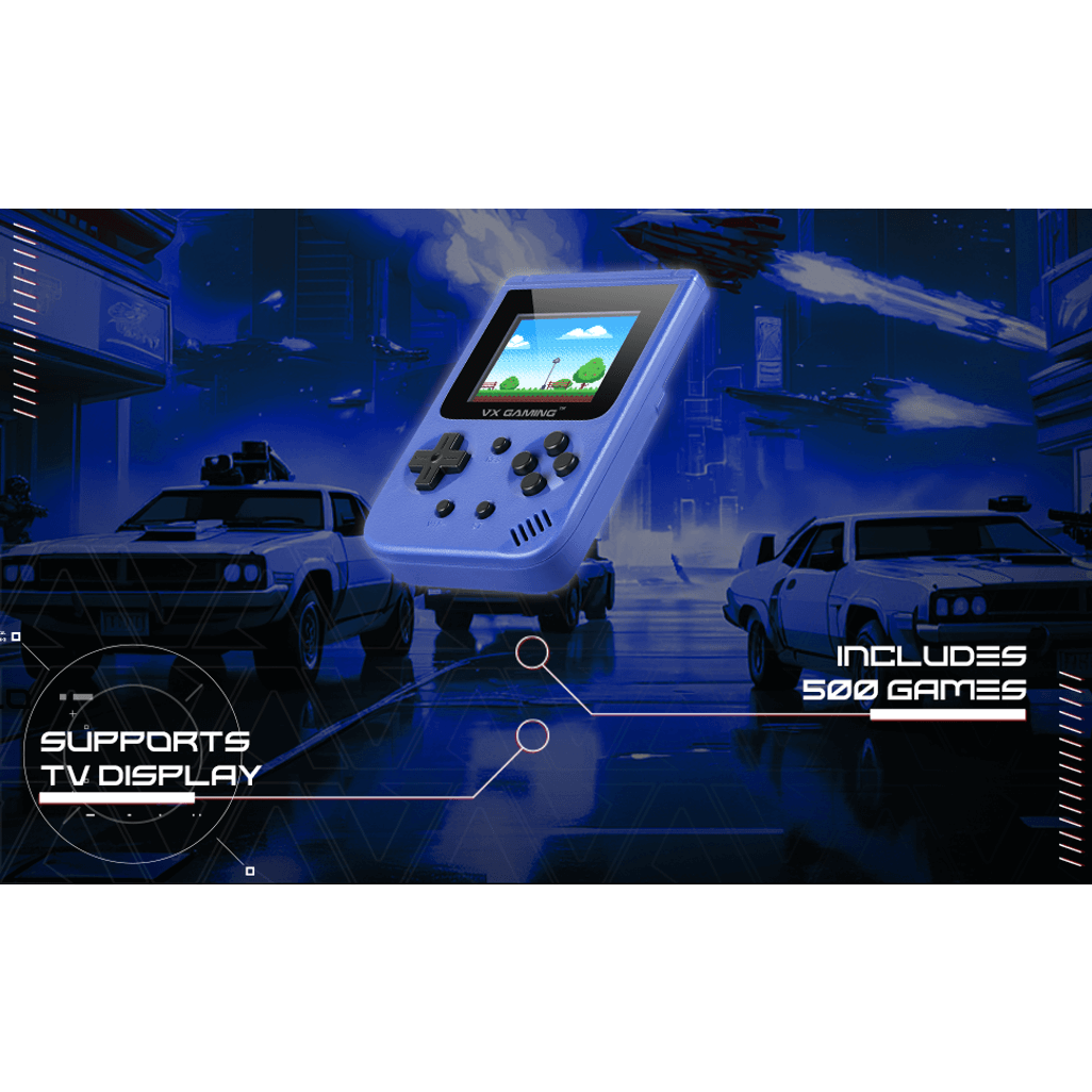 VX Gaming Retro2.0 Series Arcade Gaming Machine 500-in-1, Hand Held Gaming System