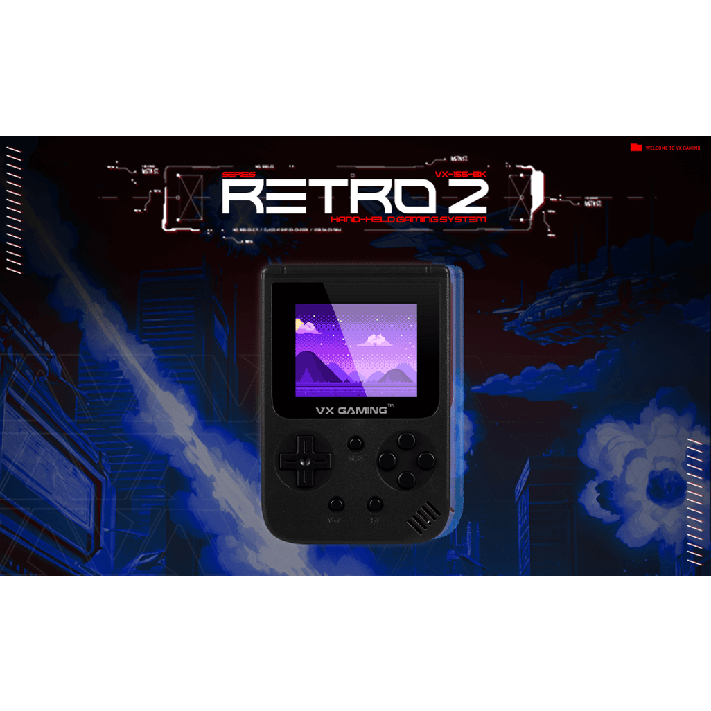 VX Gaming Retro2.0 Series Arcade Gaming Machine 500-in-1, Hand Held Gaming System BLK