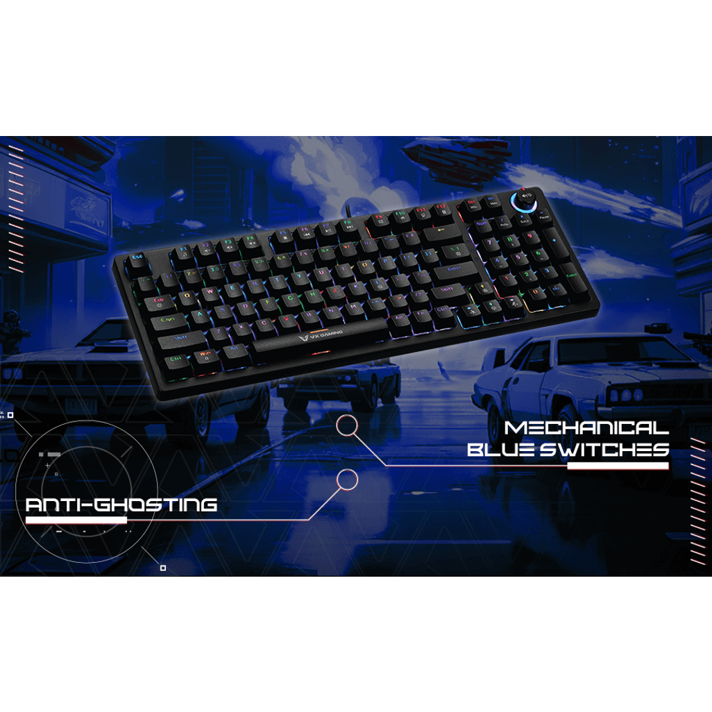 VX Gaming Warborn RGB TKL Mechanical Keyboard