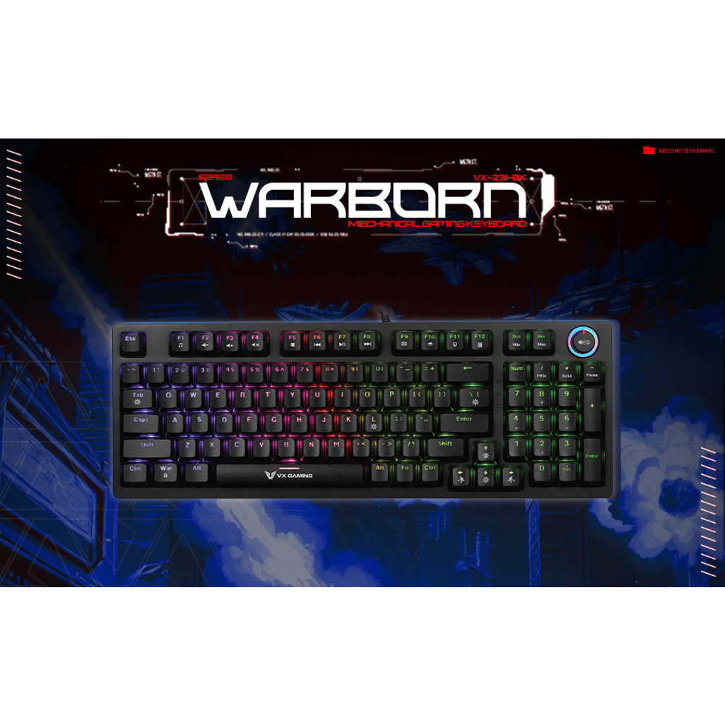 VX Gaming Warborn RGB TKL Mechanical Keyboard