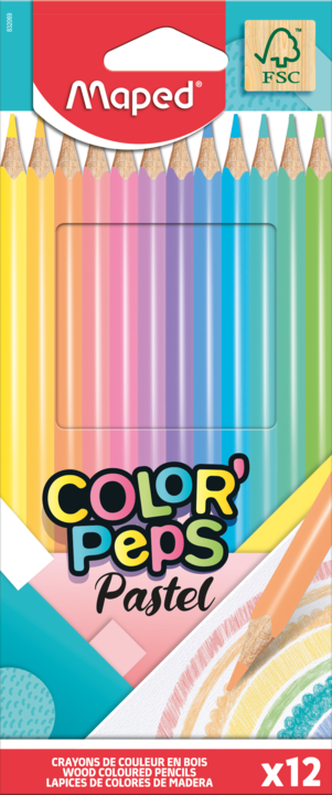 MAPED PASTEL Colour Pencils FSC 12's