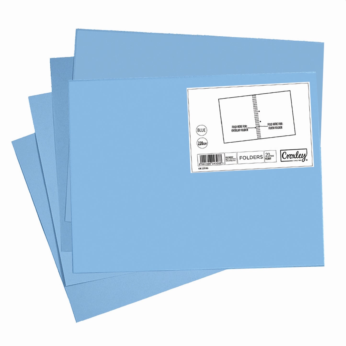 CROXLEY M220F Blue Manilla Folders Pack of 20