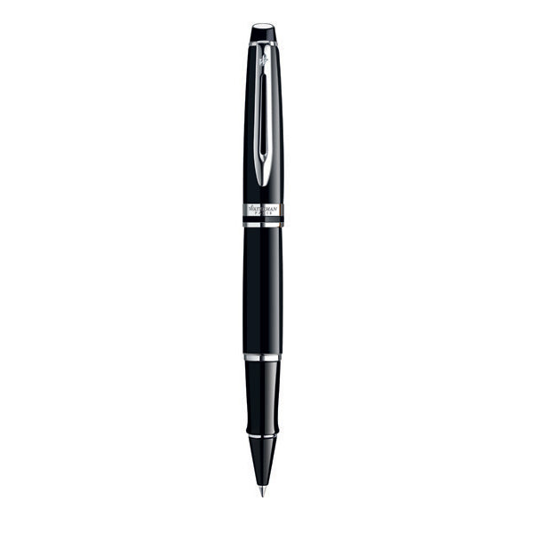 WATERMAN Expert  Rollerball Pen - Lacquer Black Chrome Trim