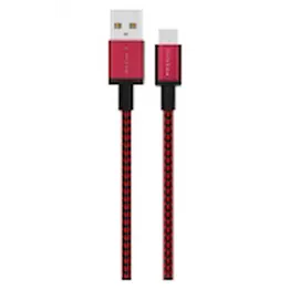 Premio braided Micro USB cable Black/ Red 1.8m