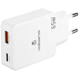 Volkano Potent Duo series 65W Dual USB and USB-C PD Compact Wall Charger