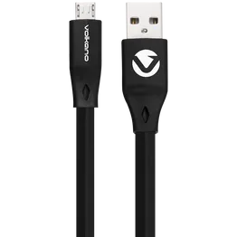 Volkano Slim Series Flat PVC Micro USB Cable 1.2m - Black
