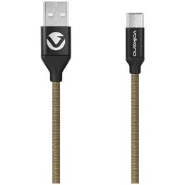 Volkano Weave Series Fabric Braided Micro USB Cable 1.2m - Army Green