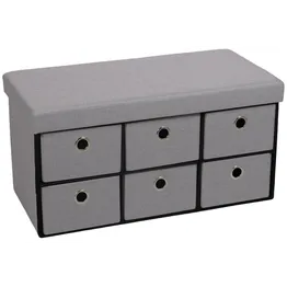 Foldable Storage Ottoman with Six Drawers